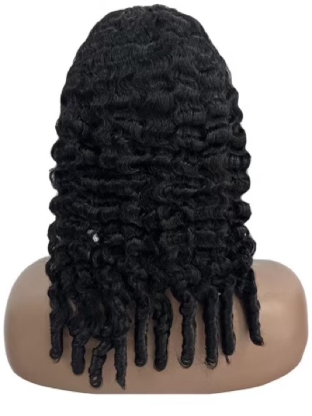 15” Burmese Curly Human Hair Half Wig Natural Black Brand New